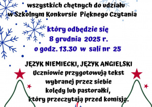 Plakat zachęcający do wzięcia udziału w konkursie