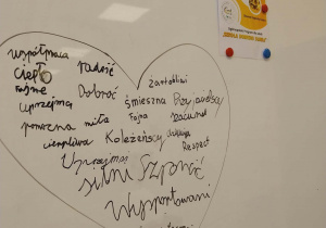 Miłe słowa zapisane w klasowym sercu